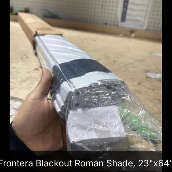 NIB Blackout Roman Shade - Navy and White - Picture 3 of 4